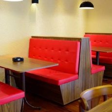 Sofá booth estofado para restaurantes e lanchonetes