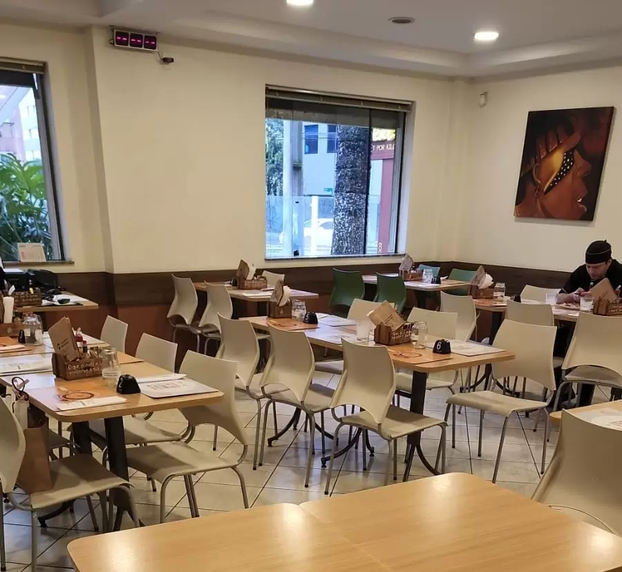 Medida de mesas e cadeiras restaurantes, refeitorios, praça de alimentação e eventos